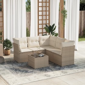 Juego de sofás jardín con cojines 6 pzas ratán sintético beige de , Conjuntos de jardín - Ref: Foro24-3249467, Precio: 416,39...
