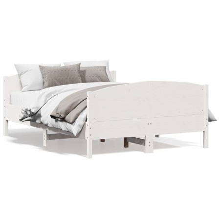 Estructura de cama con cabecero madera pino blanco 140x190 cm de , Camas y somieres - Ref: Foro24-3216180, Precio: 221,36 €, ...