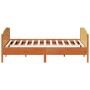 Estructura cama con cabecero madera pino marrón cera 200x200 cm de , Camas y somieres - Ref: Foro24-3216163, Precio: 274,03 €...