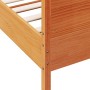 Estructura cama con cabecero madera pino marrón cera 200x200 cm de , Camas y somieres - Ref: Foro24-3216163, Precio: 274,03 €...