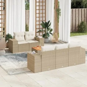 Juego de sofás jardín con cojines 6 pzas ratán sintético beige by , Garden sets - Ref: Foro24-3257661, Price: 533,96 €, Disco...
