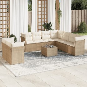 Juego de sofás jardín con cojines beige 10 pzas ratán sintético de , Conjuntos de jardín - Ref: Foro24-3249687, Precio: 720,1...