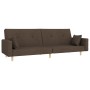 Sofá cama de 2 plazas con dos almohadas tela gris taupe de , Sofás - Ref: Foro24-375747, Precio: 275,07 €, Descuento: %