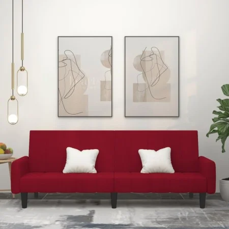 Sofá cama de 2 plazas terciopelo color vino tinto de , Sofás - Ref: Foro24-375779, Precio: 269,78 €, Descuento: %