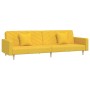 Sofá cama de 2 plazas con dos almohadas tela color amarillo de , Sofás - Ref: Foro24-375906, Precio: 282,49 €, Descuento: %