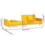 Sofá cama de 2 plazas con dos almohadas tela color amarillo de , Sofás - Ref: Foro24-375906, Precio: 282,49 €, Descuento: %