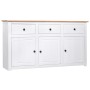 Aparador de madera de pino estilo Panamá blanco 135x40x80 cm de vidaXL, Aparadores - Ref: Foro24-282705, Precio: 252,38 €, De...