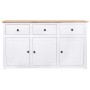 Aparador de madera de pino estilo Panamá blanco 135x40x80 cm de vidaXL, Aparadores - Ref: Foro24-282705, Precio: 252,38 €, De...