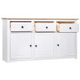 Aparador de madera de pino estilo Panamá blanco 135x40x80 cm de vidaXL, Aparadores - Ref: Foro24-282705, Precio: 252,38 €, De...