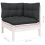 Muebles de jardín 9 pzas y cojines blanco madera maciza de pino de , Conjuntos de jardín - Ref: Foro24-3096744, Precio: 803,3...