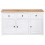 Aparador de madera de pino estilo Panamá blanco 135x40x80 cm de vidaXL, Aparadores - Ref: Foro24-282705, Precio: 262,91 €, De...