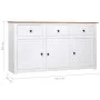 Aparador de madera de pino estilo Panamá blanco 135x40x80 cm de vidaXL, Aparadores - Ref: Foro24-282705, Precio: 262,91 €, De...