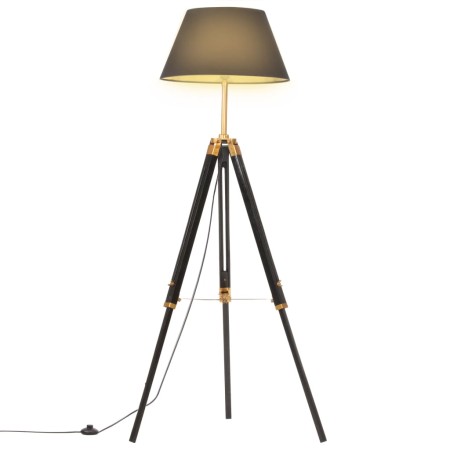 Lámpara de trípode madera maciza de teca negro y dorado 141 cm de , Lámparas - Ref: Foro24-288076, Precio: 90,73 €, Descuento: %