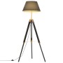 Lámpara de trípode madera maciza de teca negro y dorado 141 cm de , Lámparas - Ref: Foro24-288076, Precio: 90,73 €, Descuento: %
