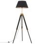 Lámpara de trípode madera maciza de teca negro y dorado 141 cm de , Lámparas - Ref: Foro24-288076, Precio: 90,73 €, Descuento: %