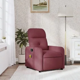 Sillón de masaje reclinable de tela color vino tinto de , Sillones - Ref: Foro24-374209, Precio: 202,42 €, Descuento: %