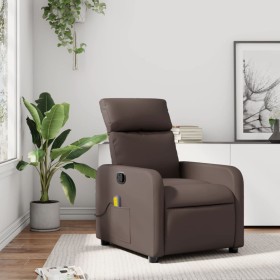 Sillón de masaje reclinable cuero sintético marrón de , Sillones - Ref: Foro24-374192, Precio: 190,56 €, Descuento: %