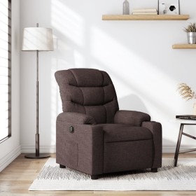Sillón reclinable de tela marrón oscuro de , Sillones - Ref: Foro24-374152, Precio: 208,89 €, Descuento: %