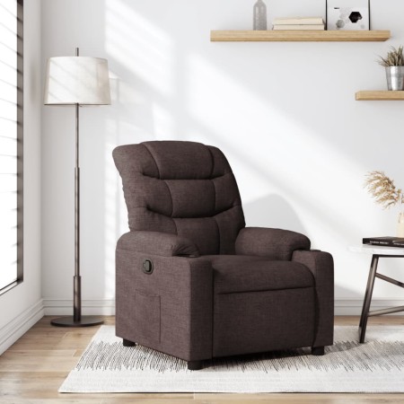 Sillón reclinable de tela marrón oscuro de , Sillones - Ref: Foro24-374152, Precio: 208,89 €, Descuento: %