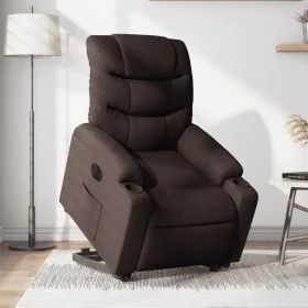 Sillón eléctrico reclinable elevable de tela marrón oscuro de , Sillones - Ref: Foro24-3206668, Precio: 378,44 €, Descuento: %