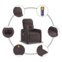Sillón reclinable de masaje eléctrico tela marrón oscuro de , Sillones - Ref: Foro24-3206791, Precio: 250,23 €, Descuento: %