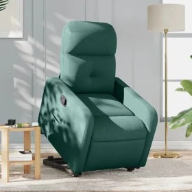 Sillón reclinable elevable tela verde oscuro de , Sillones - Ref: Foro24-3206801, Precio: 272,19 €, Descuento: %