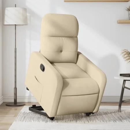 Sillón reclinable elevable de tela color crema de , Sillones - Ref: Foro24-3206803, Precio: 289,76 €, Descuento: %