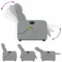 Light gray fabric electric reclining and lifting massage chair by , Armchairs - Ref: Foro24-3206822, Price: 334,78 €, Discoun...