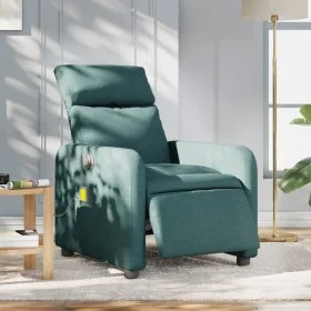 Sillón reclinable de masaje eléctrico tela verde oscuro de , Sillones - Ref: Foro24-3206696, Precio: 257,81 €, Descuento: %