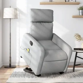 Sillón de masaje eléctrico reclinable elevable tela gris claro de , Sillones - Ref: Foro24-3206726, Precio: 351,26 €, Descuen...