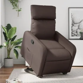 Sillón reclinable elevable cuero sintético marrón de , Sillones - Ref: Foro24-3206751, Precio: 273,05 €, Descuento: %