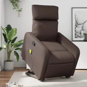 Sillón reclinable de masaje de pie de cuero sintético marrón de , Sillones - Ref: Foro24-3206758, Precio: 277,68 €, Descuento: %