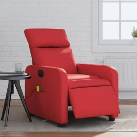 Sillón de masaje reclinable eléctrico de cuero artificial rojo de , Sillones - Ref: Foro24-3206747, Precio: 284,63 €, Descuen...