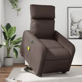 Sillón de masaje elevable eléctrico cuero sintético marrón de , Sillones - Ref: Foro24-3206772, Precio: 326,25 €, Descuento: %