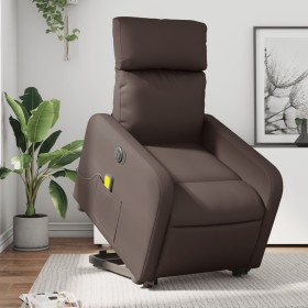 Sillón de masaje elevable eléctrico cuero sintético marrón de , Sillones - Ref: Foro24-3206772, Precio: 303,98 €, Descuento: %