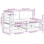 2-seater garden sofa with solid pine wood cushions by , Modular outdoor sofas - Ref: Foro24-838122, Price: 172,67 €, Discount: %
