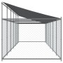 Jaula de perros techo y puerta acero galvanizado gris 12x2x2 m de , Casetas y cercados para perros - Ref: Foro24-3209572, Pre...