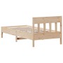 Estructura de cama con cabecero madera maciza de pino 90x200 cm de , Camas y somieres - Ref: Foro24-842658, Precio: 118,13 €,...