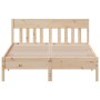 Estructura de cama con cabecero madera maciza pino 120x190 cm de , Camas y somieres - Ref: Foro24-842670, Precio: 101,47 €, D...