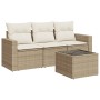 Juego de sofás jardín con cojines 4 pzas ratán sintético beige de , Sofás modulares de exterior - Ref: Foro24-3251005, Precio...