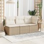 Silla de jardín sin reposabrazos con cojines ratán PE beige de , Sofás de exterior - Ref: Foro24-366073, Precio: 81,94 €, Des...