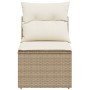 Silla de jardín sin reposabrazos con cojines ratán PE beige de , Sofás de exterior - Ref: Foro24-366073, Precio: 81,94 €, Des...