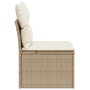 Silla de jardín sin reposabrazos con cojines ratán PE beige de , Sofás de exterior - Ref: Foro24-366073, Precio: 81,94 €, Des...