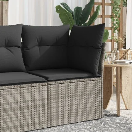 Corner garden sofa with gray synthetic rattan cushions by , Outdoor sofas - Ref: Foro24-366136, Price: 79,12 €, Discount: %