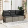Corner garden sofa with gray synthetic rattan cushions by , Outdoor sofas - Ref: Foro24-366136, Price: 79,12 €, Discount: %