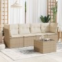 Juego de sofás jardín con cojines 5 pzas ratán sintético beige de , Conjuntos de jardín - Ref: Foro24-3249077, Precio: 350,83...