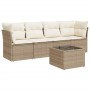Juego de sofás jardín con cojines 5 pzas ratán sintético beige de , Conjuntos de jardín - Ref: Foro24-3249077, Precio: 350,83...
