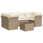 Set sofás de jardín 7 piezas y cojines ratán sintético beige de , Conjuntos de jardín - Ref: Foro24-3249107, Precio: 501,97 €...