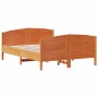 Estructura cama con cabecero madera pino marrón cera 120x200 cm de , Camas y somieres - Ref: Foro24-3216178, Precio: 212,26 €...