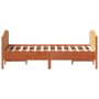 Estructura cama con cabecero madera pino marrón cera 120x200 cm de , Camas y somieres - Ref: Foro24-3216178, Precio: 212,26 €...